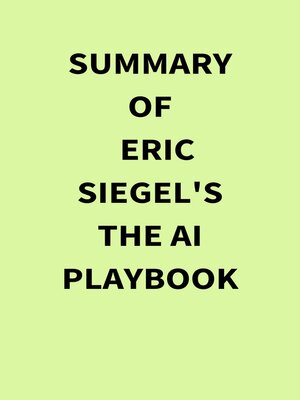 cover image of Summary of Eric Siegel's the AI Playbook